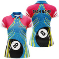 Custom 8 Ball Pool Billiard Women 3D Polo Shirt Size S-5XL