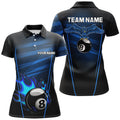Custom Personalized Flame 8 Ball Pool For Eagle Billiard Women's Polo Shirts S-5XL