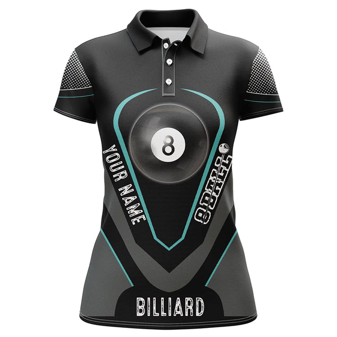 Custom Name 8 Ball Pool Billiard Design Polo Shirt Women's Polo Shirts S-5XL