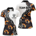 Custom Personalized Flame 8 Ball Pool for Billiard Team Women's Polo Shirts S-5XL