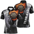 Custom Grunge Black Flame Dart Polo Men's Polo Shirt S-5XL