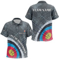 Personalized Vintage Grey 3D Target Archery Mens Polo Shirt S-5XL