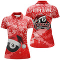 Personalized Merry Christmas 8 Ball Pool Billiards Women's Polo Shirts S-5XL