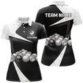 Custom Black White Grunge Billiard Polo Shirts for Women Women's Polo Shirts S-5XL