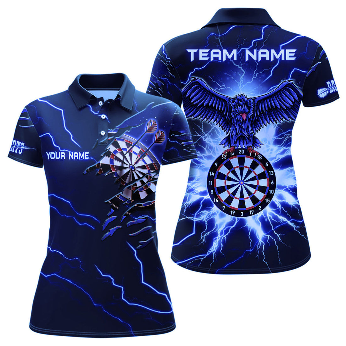 Personalized Thunder Blue Eagle Dart Polo Shirts for Women S-5XL