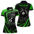 Custom Billiard 8 Ball Pool Green Glass Break Design Women's Polo Shirts S-5XL