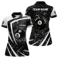 Custom Name 8 Ball Billiard Glass Break Black Pool 3D Women's Polo Shirts S-5XL