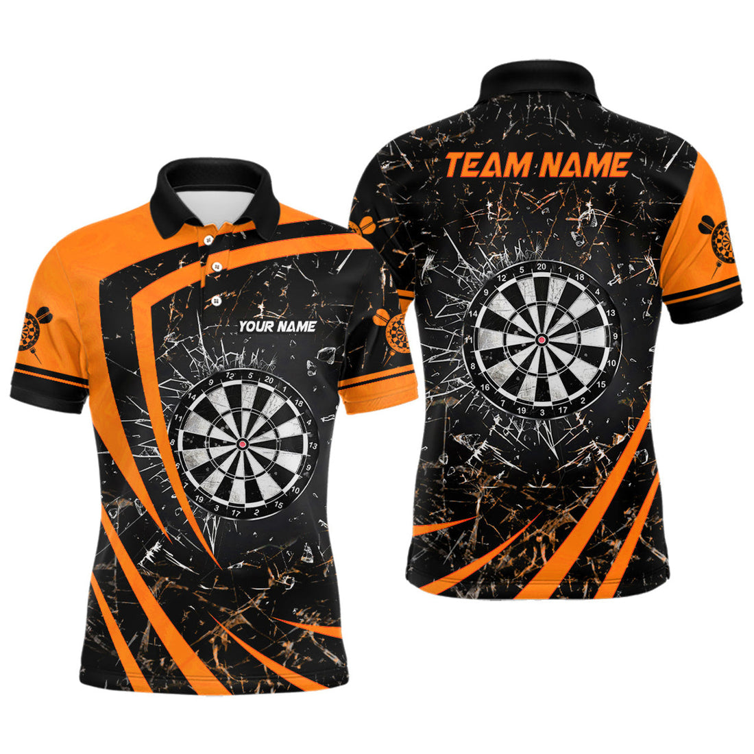 Personalized Orange Dart Shirt Men's Polo Shirt S-5XL