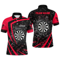 Personalized Red Glass Break Dart Team Custom for Men Men's Polo Shirt S-5XL