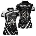 Custom Black White Glass Break Dart For Dart Team Women's Polo Shirts S-5XL