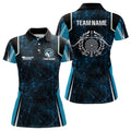 Custom Blue 3D Archery Bow and Arrow Shirts for Women's Polo Shirts S-5XL