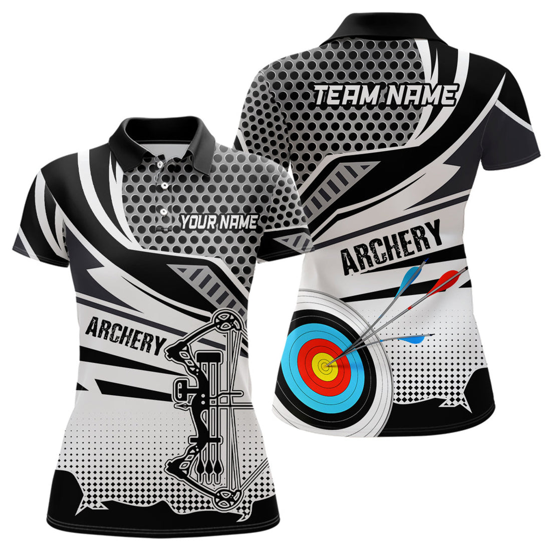 Custom 3D Archery Bow And Arrow Target Polo Shirt Women's Polo Shirts S-5XL