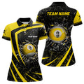 Custom Yellow Glass Break 9 Ball Pool 3D for Billiards Women's Polo Shirts S-5XL