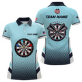 Custom Personalized Blue American Flag Darts for Dart Women's Polo Shirts S-5XL