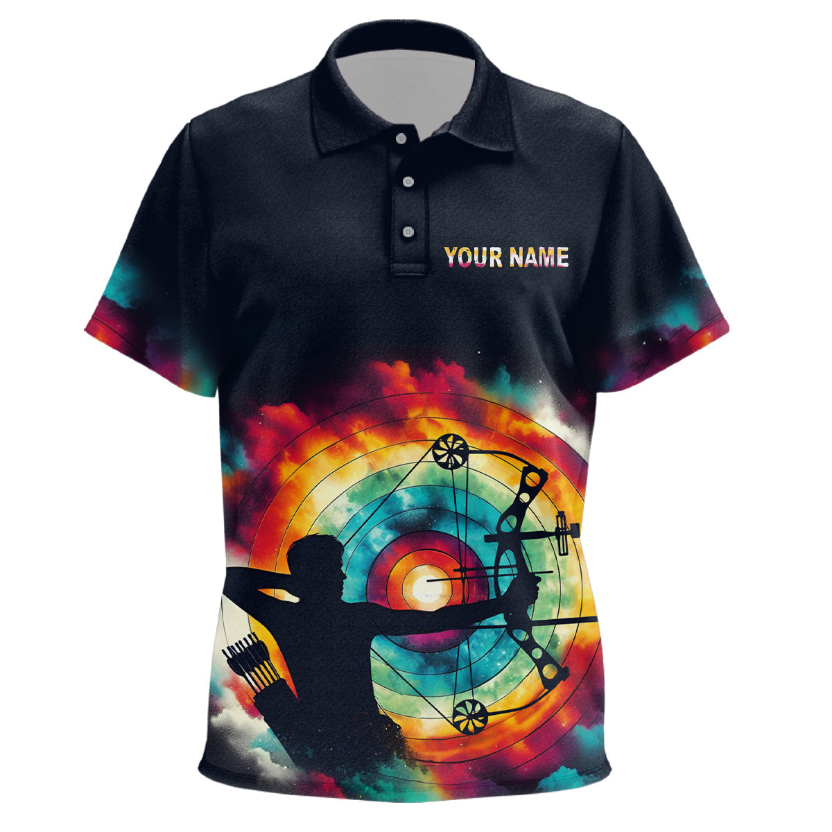 Personalized Archery Tie Dye Polo Shirt Mens Polo Shirt S-5XL