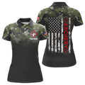 Personalized Green Archery Polo Custom Grunge US Flag Women's Polo Shirts S-5XL