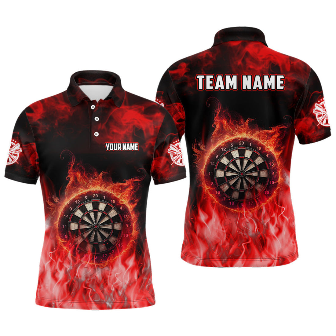 Personalized Red Fire Flame Dart Polo Shirt For Men Men's Polo Shirt S-5XL
