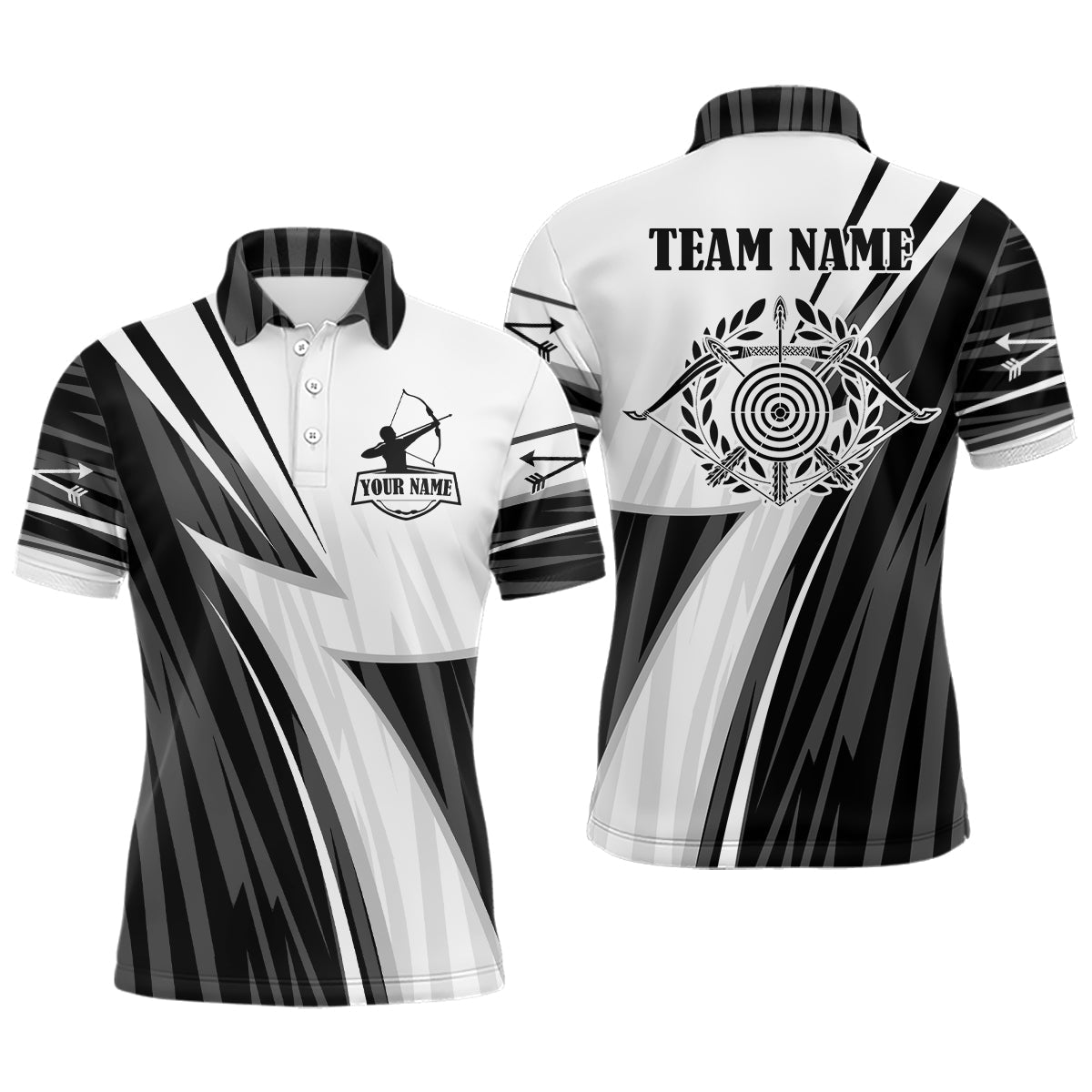 Personalized White Black Target Archery Polo Shirt S-5XL Men's Polo Shirt