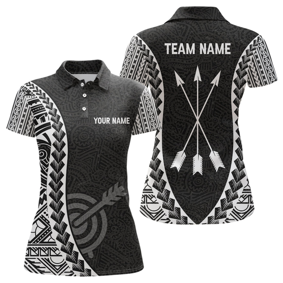 Custom Tribal Archery Team Shirt with Arrows Pattern Women's Polo Shirts S-5XL