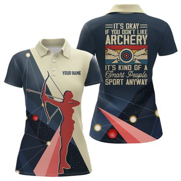 Custom Silhouette Archer 3D Funny Archery Shirts Women's Polo Shirts S-5XL