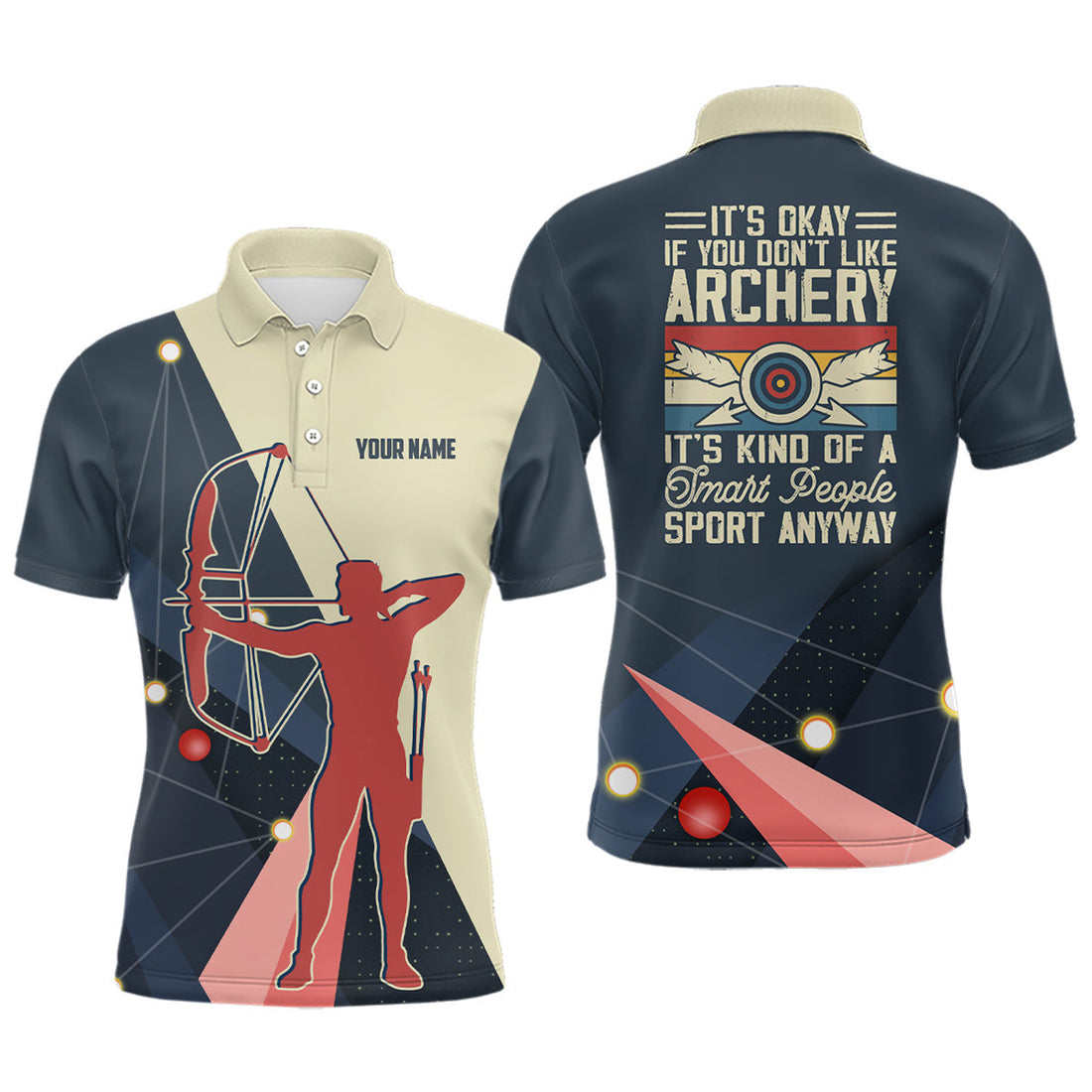 Personalized Silhouette Archer 3D Archery Shirt Custom Men's Polo Shirt S-5XL