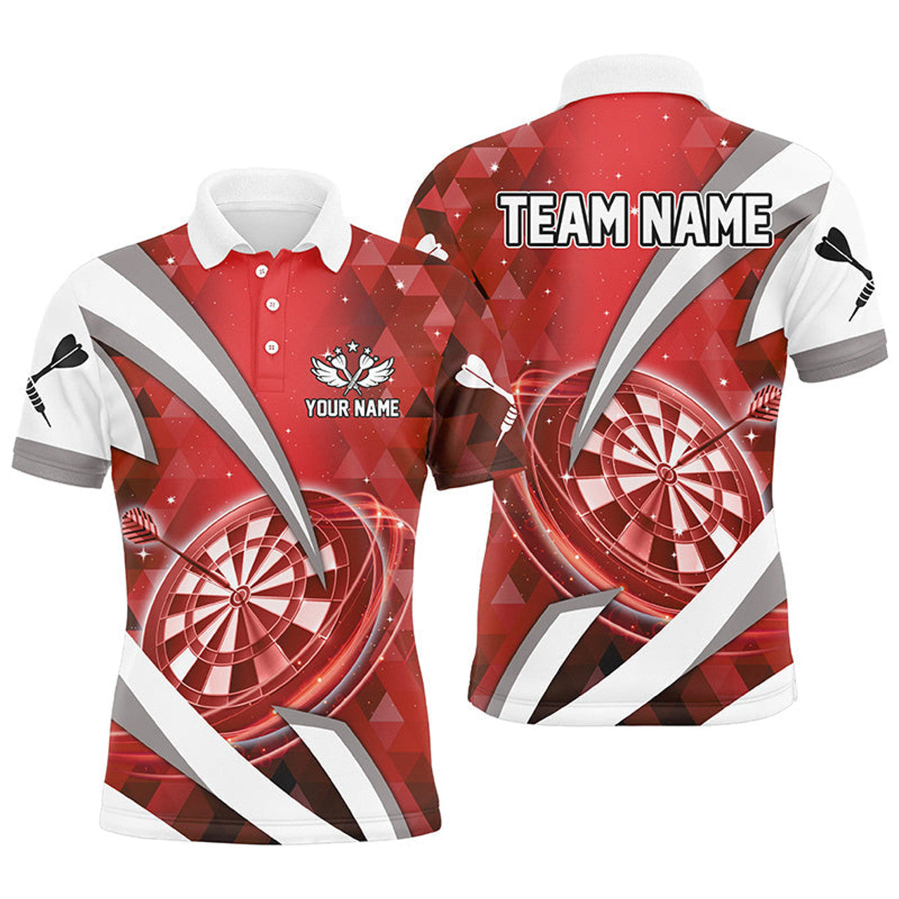 Personalized Red Darts Board Polo Shirt Men's Polo Shirt S-5XL