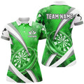 Custom Personalized Green Darts Board 3D for Team League Women's Polo Shirts S-5XL