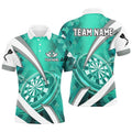 Personalized Turquoise 3D Darts Jersey Custom Team Men's Polo Shirt S-5XL