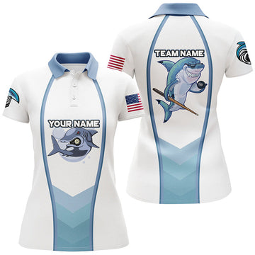 Custom Personalized Funny Billiard Shark for with Women's Polo Shirts S-5XL