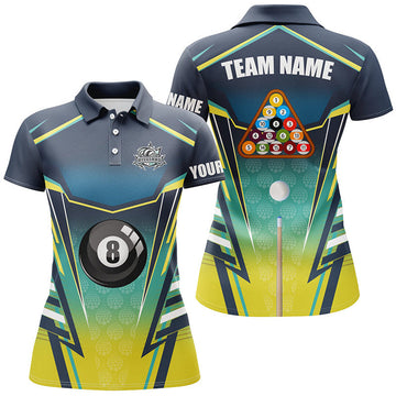 Custom 8 Ball Pool Billiard 8 Ball Billiards Apparel Women's Polo Shirts S-5XL