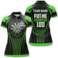 Custom Put Me Down for 100 Black Green Dart Team Shirt Women's Polo Shirts S-5XL
