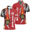 Personalized Red Darts Board Fire Flame Smoke Polo Shirt Men's Polo Shirt S-5XL