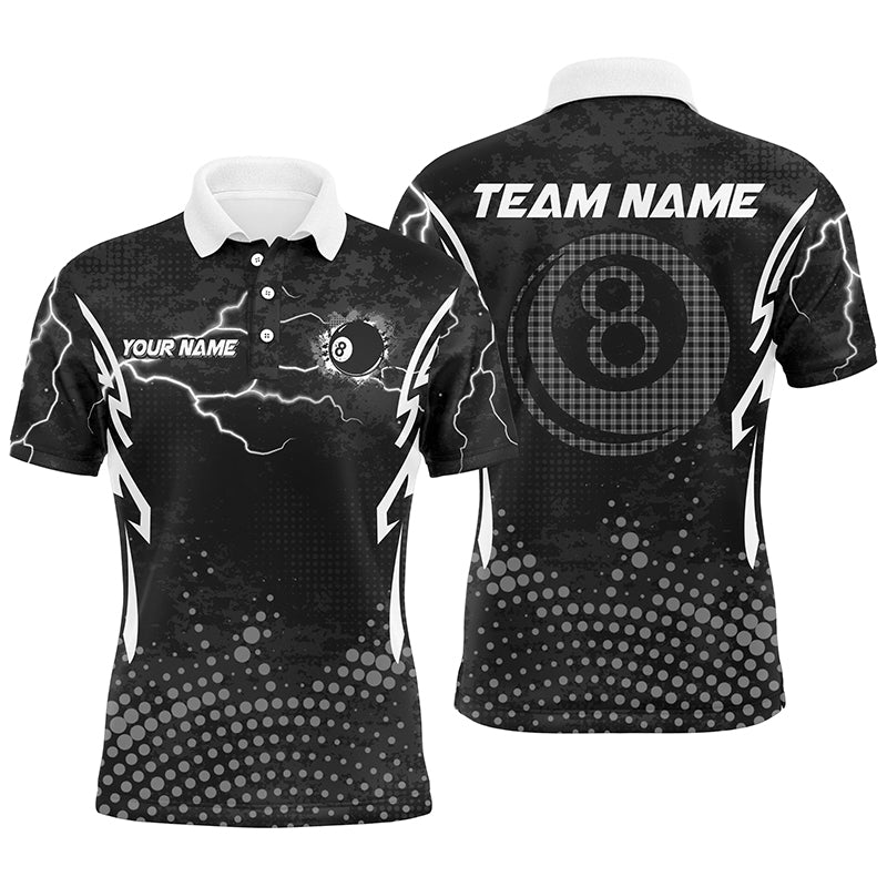 Personalized Grey 8 Ball Billiard Custom Polo Shirt for Men Men's Polo Shirt