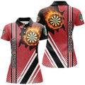 Custom Personalized Darts Board Fire Flame Team Shirt Women's Polo Shirts S-5XL