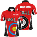 Personalized Name Red Archery Goal Custom Mens Polo Shirt S-5XL