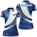 Custom Team Name Blue Archer Archery Uniform Women's Polo Shirts S-5XL