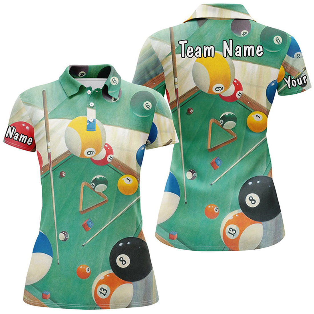 Custom Billiard Game 3D Full Print Polo Shirts for Women's Polo Shirts S-5XL