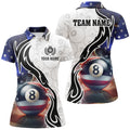 Custom 3D 8 Ball Pool Lightning US Flag Patriotic Billiard Women's Polo Shirts S-5XL
