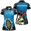 Custom Personalized Dartboard Splashing Water Blue Darts Women's Polo Shirts S-5XL