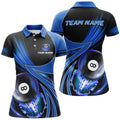 Custom 3D Blue Billiard 8 Ball Team League Shirts Women's Polo Shirts S-5XL