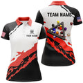 Custom Team Name 3D Black Red Billiard Balls Polo for Women's Polo Shirts S-5XL