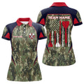 Custom Personalized US Flag Dart for Dart Team Women's Polo Shirts S-5XL