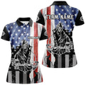 Custom Skeleton Archery Shirt With US Flag For Archers Women's Polo Shirts S-5XL