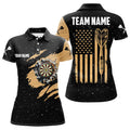 Customized Grunge American Flag Dart for Best Patriotic Women's Polo Shirts S-5XL