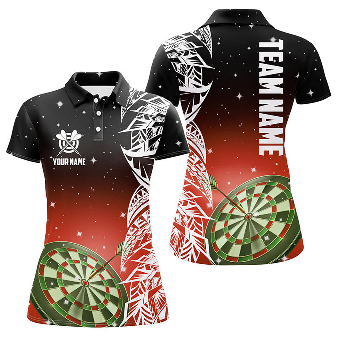 Custom Dartboard Red Version Dart League Shirt Women 3D Polo Shirt Size S-5XL