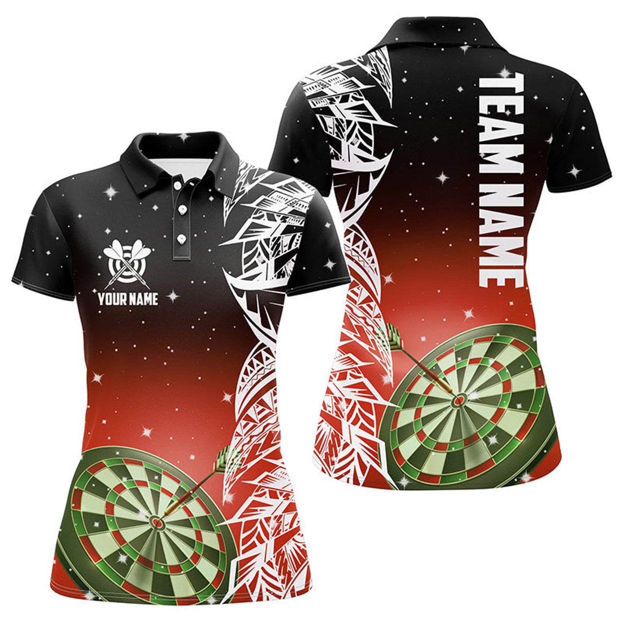 Custom Dartboard Red Version Dart League Shirt Women 3D Polo Shirt Size S-5XL