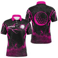 Custom Pink Golf Polo with Ball Point Pattern Apparel Men's Polo Shirt S-5XL