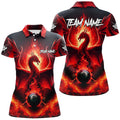 Customized Dragon 8 Ball Pool Fire Flame Billiard League Women's Polo Shirts S-5XL