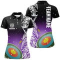 Custom Purple Galaxy Archery Team with 3D Target Design Women's Polo Shirts S-5XL