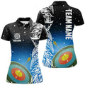 Custom Name 3D Target Archery Blue Galaxy Team Pattern Women's Polo Shirts S-5XL